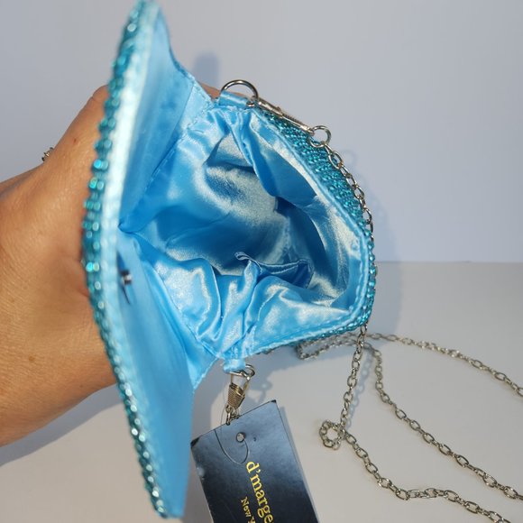 D'Margeaux NewYork Crystal Evening Bag - Light Blue - Picture 3 of 7